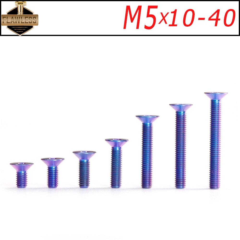 FLAWLESSTI M5x10-40 mm Gr5 Titanium Alloy Bodywork Bodycover Cover Bolt
