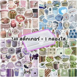 240 สติกเกอร์ชีวิตสไตล์เกาหลีเรียบง่าย ถ้วย เคสโทรศัพท์ คู่มือ คอมพิวเตอร์ ตกแต่ง ไอแพด สติ๊กเกอร์ ทําเอง กันน้ํา