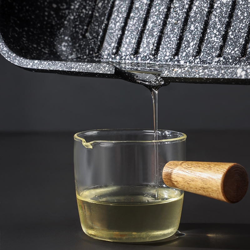 KORDISEN กระทะหินทรงสี่เหลี่ยมขนาดเล็ก กระทะเคลือบหินอ่อน กระทะไข่ม้วน ให้ความร้อนสม่ำเสมอ PFOA ฟรีสามารถใช้กับเตาแม่เหล็กไฟฟ้า - รูปที่ 4