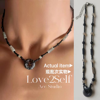 Love2Self X108 โบฮีเมียลูกปัด Lucky & ปลอดภัยสร้อยคอโซ่สําหรับผู้ชายและผู้หญิงสร้อยคออุปกรณ์เสริม
