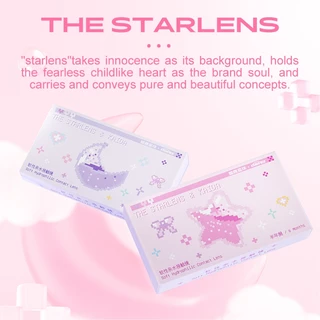 Starlens คอนแทค 10 ชิ้น /5 คู่ คอนแทคเลนส์รายวัน เลนส์สีม่วง DIA14.2-14.5 มม. ตาโต เลนส์สายตาสั้น (0.0~-8.0)