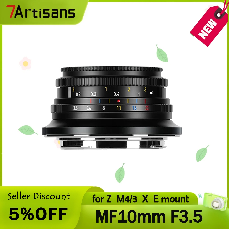 7artisans 10mm F3.5 APS-C 108° เลนส์โฟกัสคงที่มุมกว้างพิเศษสําหรับกล้อง Sony E Fujifilm XF Nikon Z M