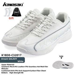 Kawasaki 2025 ใหม่ Pickleball Shoesรองเท้าแบดมินตัน K1B30-C32017 Dream GALAXY ผู้หญิงและผู้ชาย Professional Training Anti slip ทนทาน Shock Absorbing Retro รองเท้ากีฬา