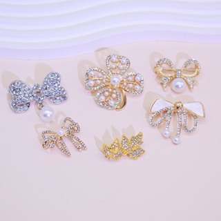 แฟชั่นโบว์เต็มเพชร เข็มกลัดหญิงเวอร์ชั่นเกาหลี ป้องกันแสงสะท…