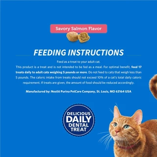 Purina Dentalif Cat Dental Treats for Oral Care - รสปลาแซลมอนหรือไก่ 50g/170g | การควบคุมทาร์ทาร์ ทําความสะอาดฟัน ขนมแมว