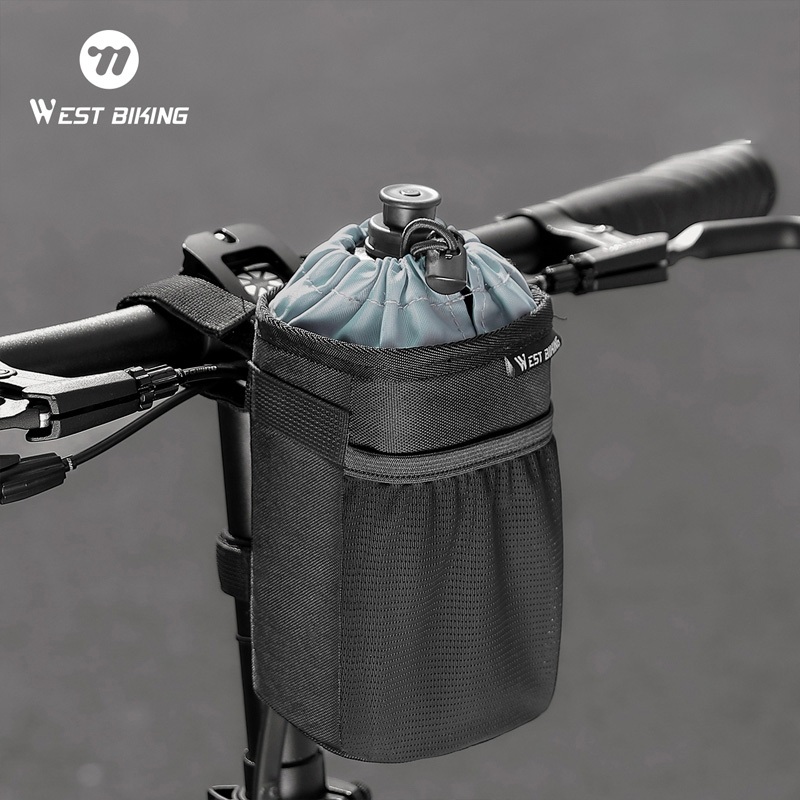 WEST BIKING กระเป๋าใส่ขวดน้ำจักรยานแบบเก็บความเย็นและความร้อน กระเป๋าติดแฮนด์จักรยานเสือภูเขา กันน้ำและทนต่อการสึกหรอ