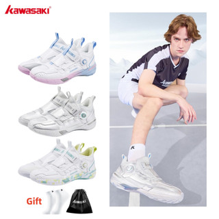 KAWASAKI รองเท้าแบดมินตันคาวาซากิ Pickleball รองเท้า A3311&B3412&C32019 Fast Lace System ป้องกันผ่าน Breathable ทนต่อการสึกหรอ Shock-Absorbing และ Light
