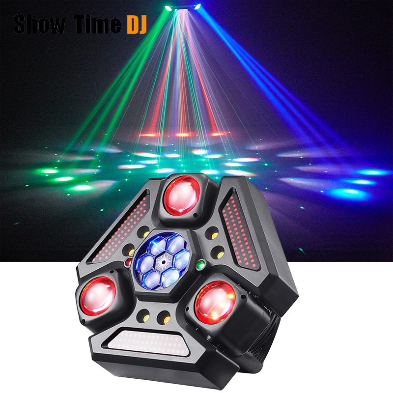 DJ LED Moving Head Light 3 หัว RGBW Led Beam Bee Eye เลเซอร์ LED แฟลชเวทีแสง Disco Party Night Club 