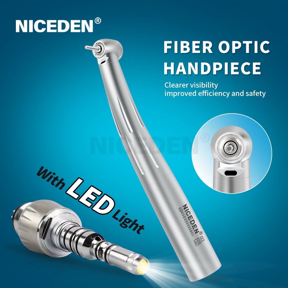 NICEDEN Den tal MINI 9000l ไฟเบอร์ออปติก LED ความเร็วสูงมือชิ้น Air Turbine 3 จุดสเปรย์น้ําสําหรับ Kavo