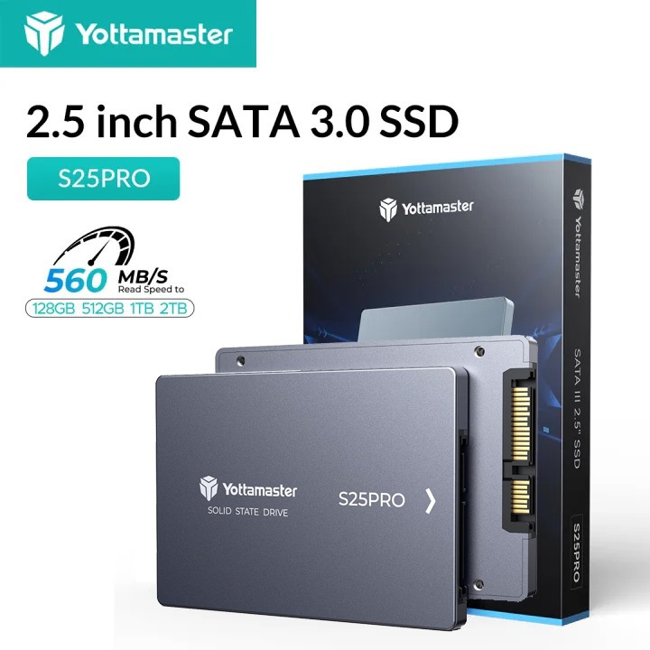 Yottamaster S25 PRO SATA SSD 128GB 256GB 512GB 2.5′′ ไดรฟ์ Solid State ภายใน HDD สําหรับ PC เดสก์ท็อปแล็ปท็อป