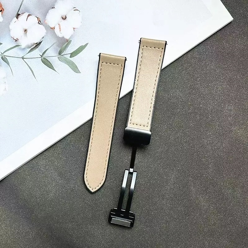 สร้อยข้อมือหนังสําหรับ Amazfit Watch สายนาฬิกากันน้ํา cowhide สายรัดข้อมือกีฬาสําหรับ Amazfit Active GTS GTR Balance BIP - รูปที่ 3