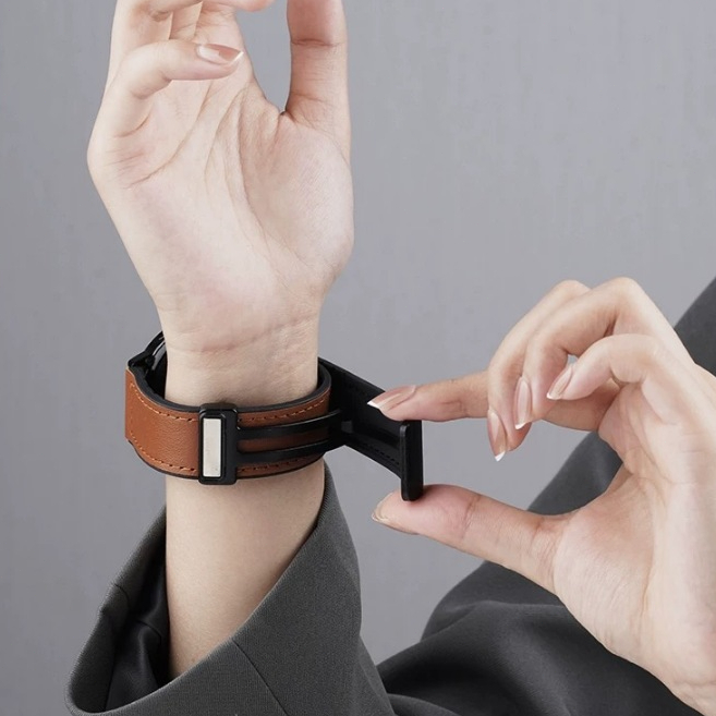 สร้อยข้อมือหนังสําหรับ Amazfit Watch สายนาฬิกากันน้ํา cowhide สายรัดข้อมือกีฬาสําหรับ Amazfit Active GTS GTR Balance BIP - รูปที่ 6