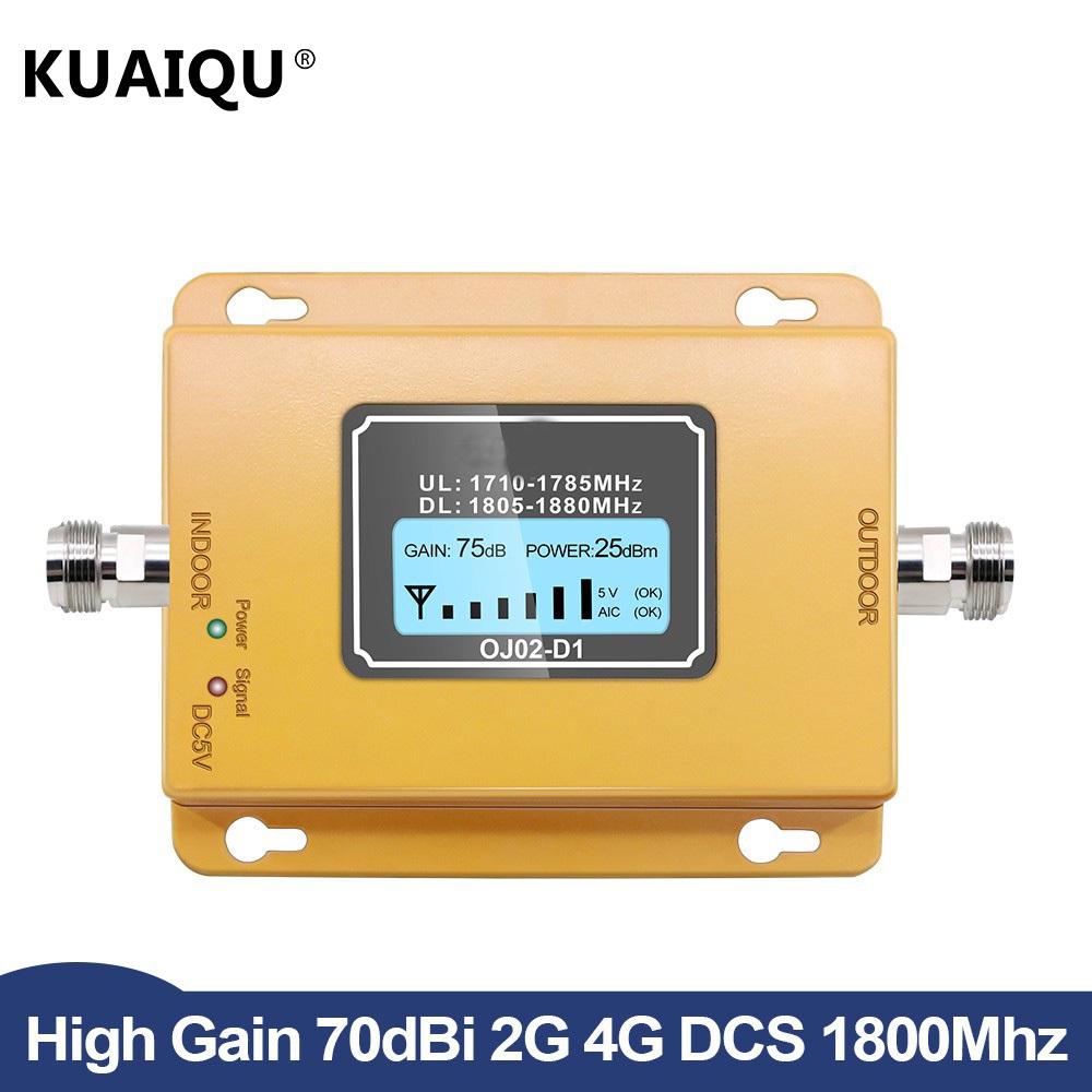 KUAIQU lcd 2G 4G LTE 700MHz 800MHz 900MHz 1800MHz 2100MHz 2600MHz Cell Mobile Phone Signal Booster R