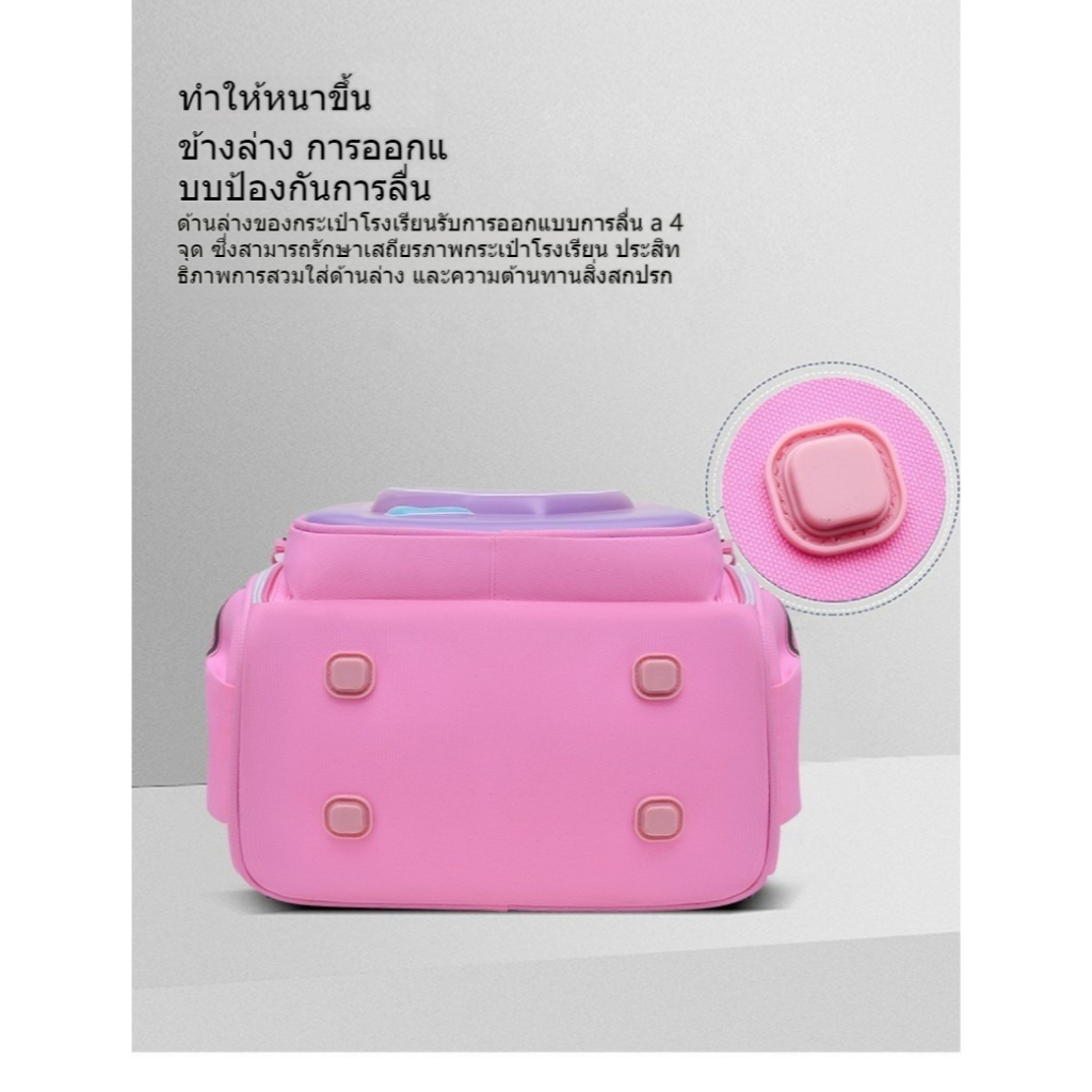 3D กระเป๋าเป้เด็กการ์ตูนสุดน่ารัก กระเป๋าเป้นักเรียนประถมน้ำหนักเบา กันน้ำ` ความจุเยอะ กระเป๋าโรงเรียนสำหรับเด็ก ลดแรงกดทับด้วยหลักวิทยาศาสตร์ ปกป้องกระดูกสันหลังสำหรับเป้นักเรียน （แถมฟรี! กล่องดินสอ） - รูปที่ 7