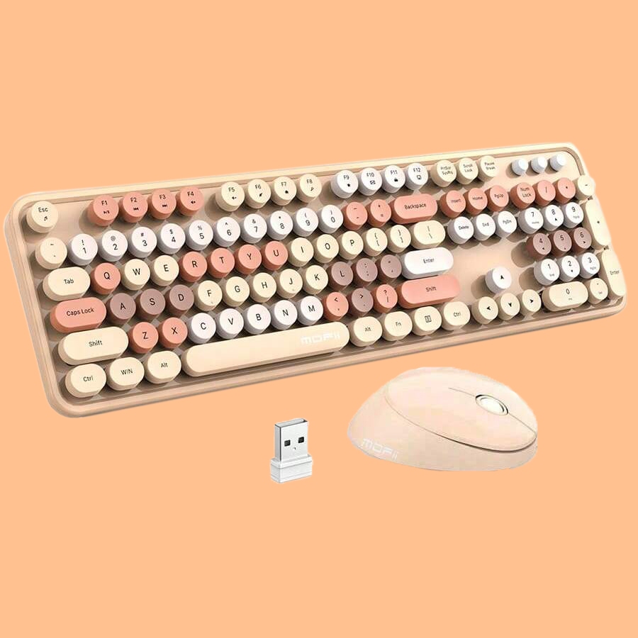 Jomaa MOFII ชุดคีย์บอร์ด และเมาส์ไร้สาย 2.4G สีแคนดี้