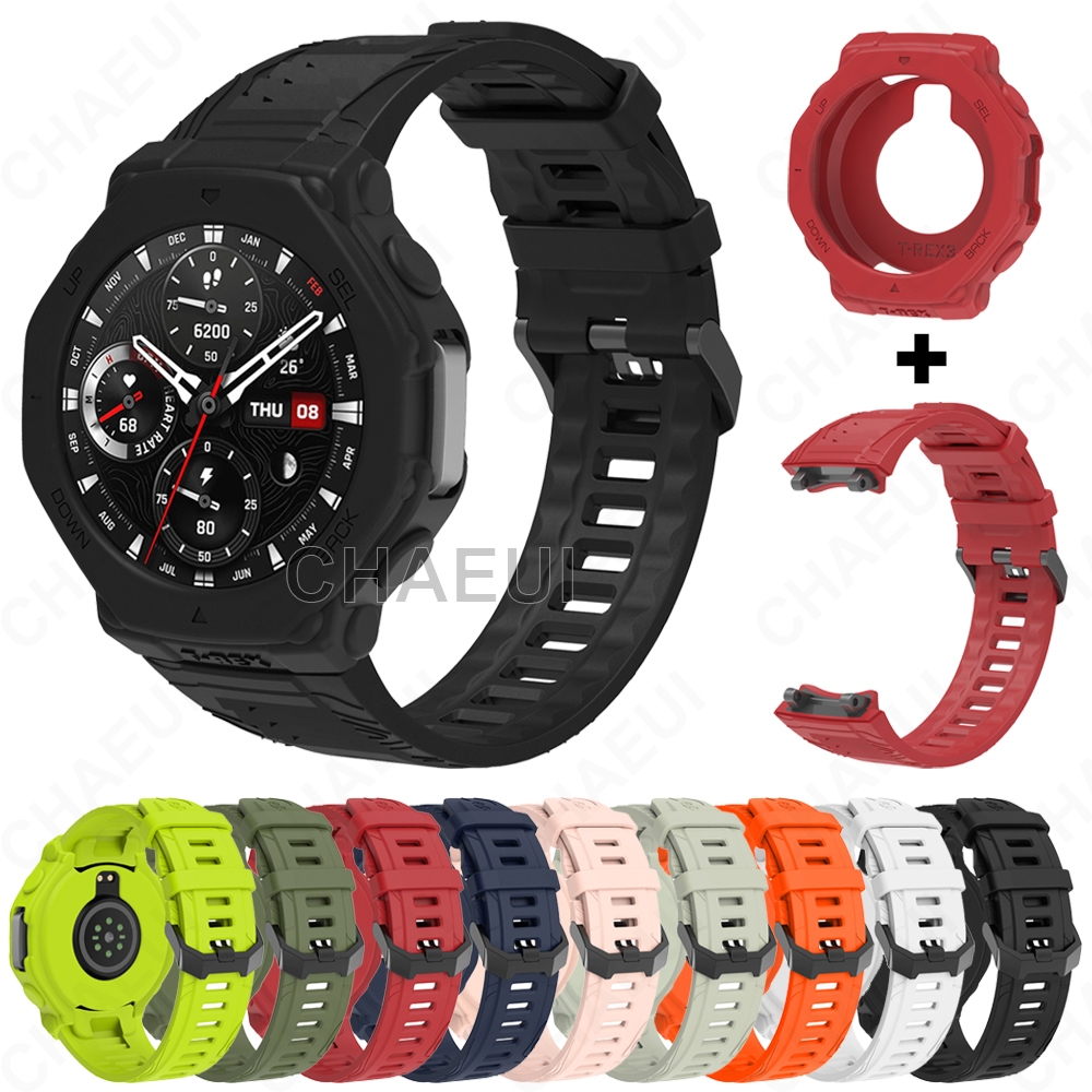 สายซิลิโคนพร้อมฝาครอบเคสอุปกรณ์เสริมสําหรับ Amazfit T-Rex 3 / T-Rex 3 Pro