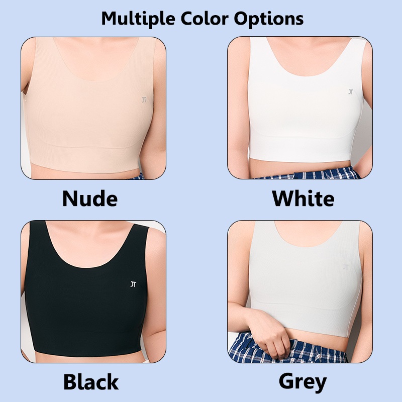 เสื้อเบรัสหนึบหน้าอกแบบไร้รอยต่อพร้อมแผ่นรองหน้าอกด้านหน้า ระบายอากาศได้ดี เหมาะสำหรับออกกำลังกาย หลายสี:size S-6XL - รูปที่ 3