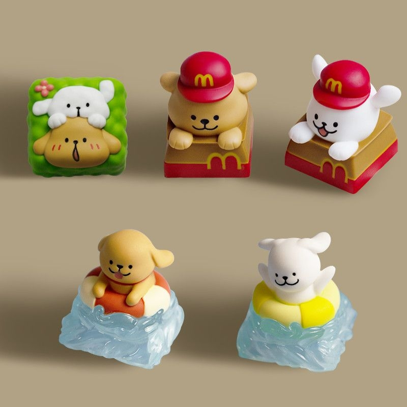 Maltese Keycap Custom Artisan Dog Themed Mechanical Keyboard Keycap Cherry MX Profile ลูกสุนัขน่ารักเรซิ่น Keycap ของขวัญสําหรับคนรักสุนัข