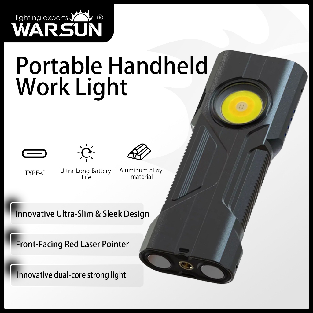 Warsun X608S ไฟทํางานแสงที่แข็งแกร่งระยะไกลกลางแจ้งแบบชาร์จไฟได้ที่สว่างเป็นพิเศษ