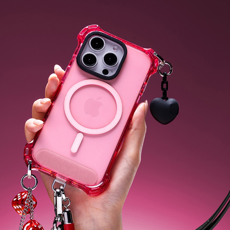 Street Wear Same Style Chain.Swelling Heart Phone Charm Black Love Key Ring Pendant Chain - รูปที่ 2