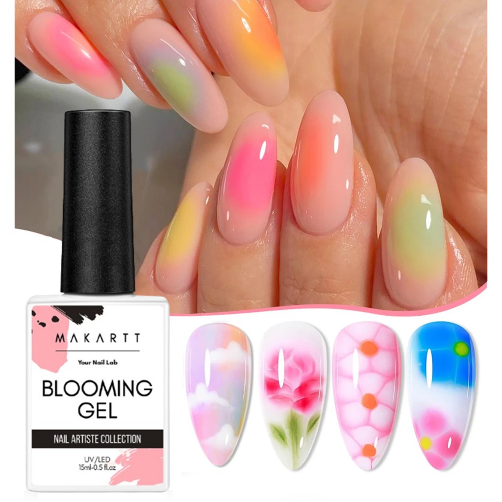 Blooming Gel สําหรับเล็บ, Makartt Clear UV Led Blossom Gel สําหรับแช่เล็บออกแบบเล็บแต่งเล็บ