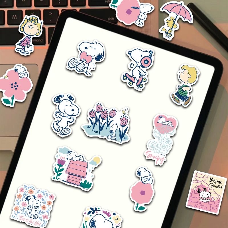 สติ๊กเกอร์ Snoopy 50 แผ่นกันน้ํา ins สไตล์สติกเกอร์กระเป๋าเดินทาง/ถ้วยน้ํา/สมุดมือ Universal Self-Adhesive ตกแต่ง Handy เครื่องมือ - รูปที่ 3