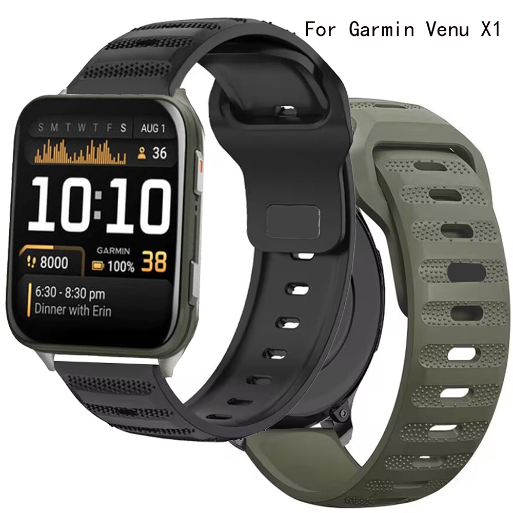 สาย Garmin Venu X1 สายรัดสายรัดข้อมือซิลิโคนสําหรับ Garmin Venu X1 สมาร์ทวอท์ชฟิล์มป้องกันหน้าจอสร้อยข้อมือกีฬาอุปกรณ์เสริม