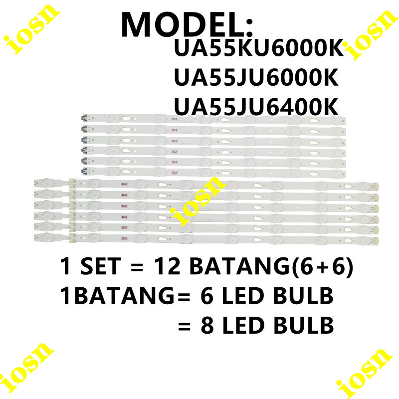 ใหม่ 1SET UA55KU6000K / UA55JU6000K / UA55JU6400K SAMSUNG 55" LED TV Backlight UA55KU6000 UA55JU6000