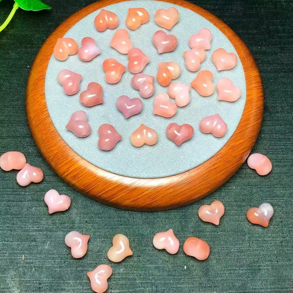 แหล่งที่มาของเกลือธรรมชาติอาเกตผายลมพีชประมาณ13มิลลิเมตรด้านบนล่างหลุมแกะสลักชิ้นน่ารักเครื่องประดับมือทําอุปกรณ์ทําเองที่เรียบง่ายทุกการแข่งขันของขวัญ