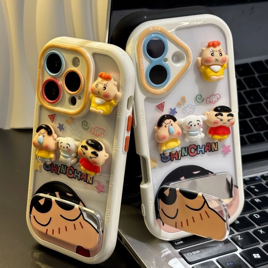 สไตล์ใหม่ 11 ตุ๊กตาสามมิติ 12 ที่วางกระจก 13 เหมาะสําหรับ Apple 16promax เคสโทรศัพท์ 7 Creative 14 การ์ตูน x น่ารัก iPhone15 กันกระแทก xr เคสป้องกัน