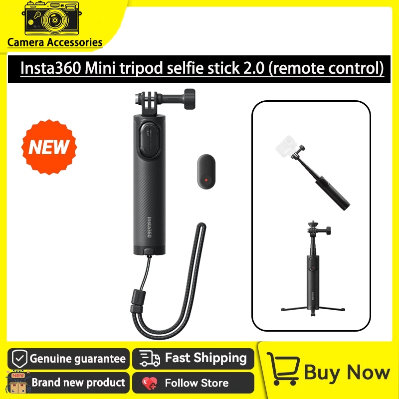 ต้นฉบับใหม่ insta360 X5 Mini ขาตั้งกล้องเซลฟี่สติ๊ก 2.0 (รีโมทคอนโทรล) 18 ซม.-58.5 ซม.สําหรับ insta360 X5/X4/ACE PRO 2 อุปกรณ์เสริมกล้อง