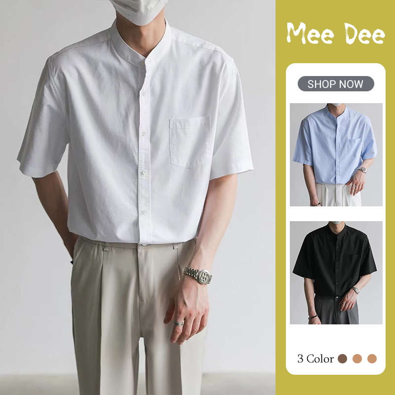เสื้อเชิ้ตแขนสั้นสไตล์เกาหลี ทรงหลวม สบายๆ เหมาะสำหรับการทำงานและการพักผ่อน