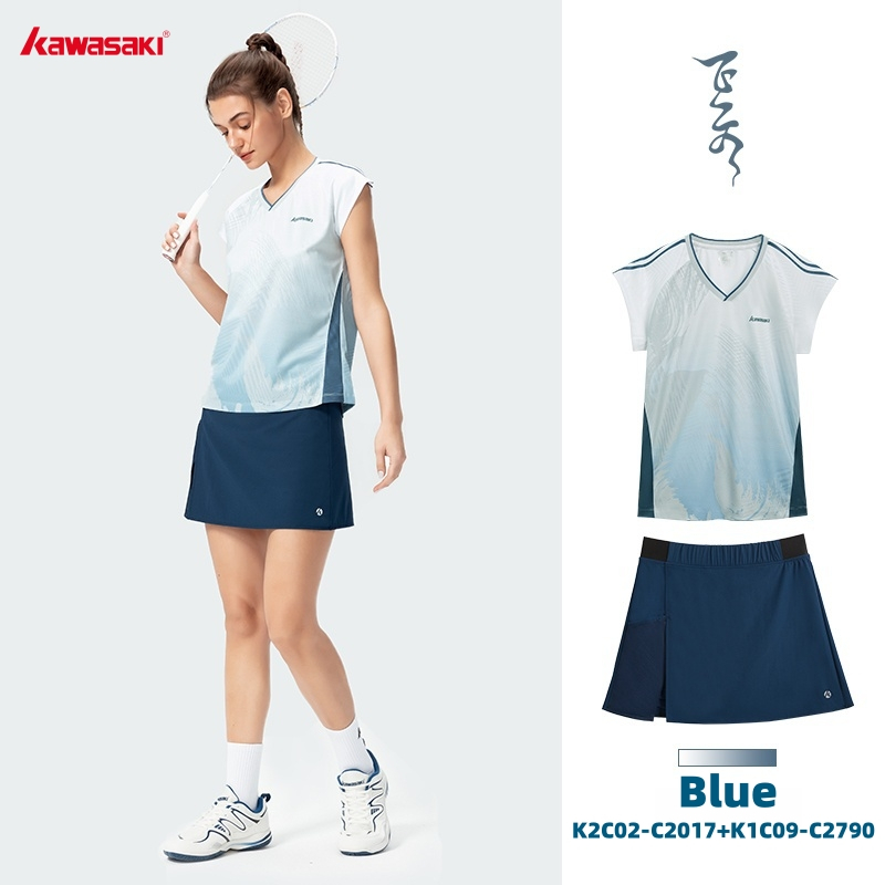 Kawasaki 2025 ใหม่ Pickleball แบดมินตันเทนนิส Jersey เสื้อยืดกีฬา K2C02-C1017&K2C02-C2017 ผู้ชายและผู้หญิงเหงื่อ-wicking Quick Drying Breathable Casual เสื้อ