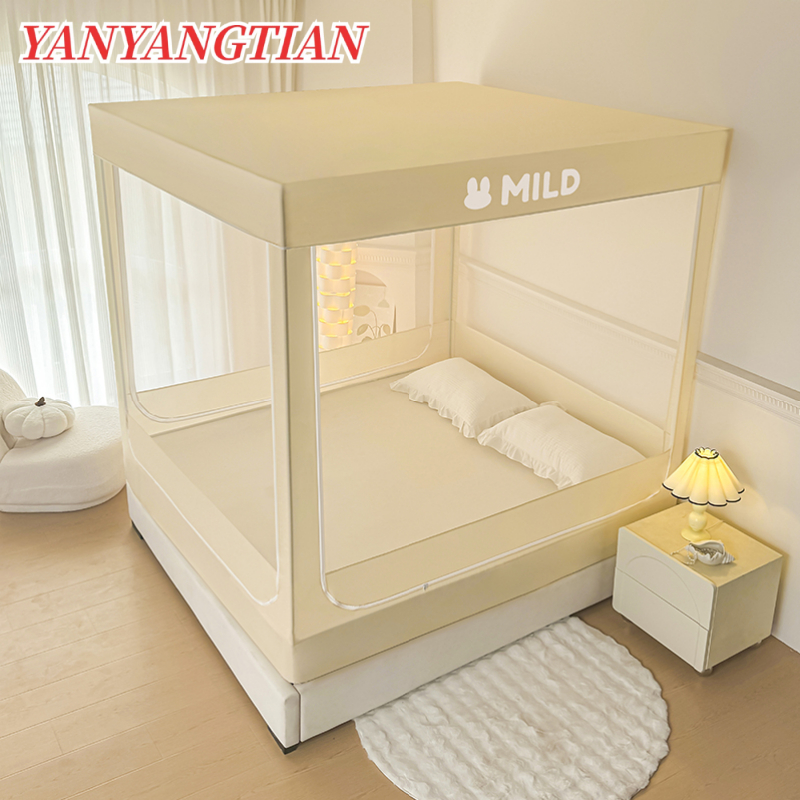 YANYANGTIAN มุ้งกันยุง ขนาด 5/6/6.6ฟุต เปิด 3 ด้าน กันตกกันล้ม ใช้ในบ้านและห้องนอน ระบายอากาศได้ดี