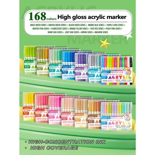 สินค้าใหม่ guangna guangna 586 ตรง Liquid Highlight Marker 168 สีอะคริลิคคู่มือ diy ความจุขนาดใหญ่ที่มีสีสัน Graffiti Art Unisex นักเรียน