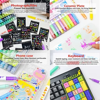 สินค้าใหม่ guangna guangna 586 ตรง Liquid Highlight Marker 168 สีอะคริลิคคู่มือ diy ความจุขนาดใหญ่ที่มีสีสัน Graffiti Art Unisex นักเรียน