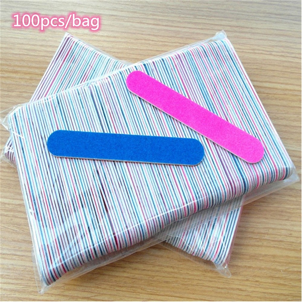 ตะไบเล็บ100ชิ้นทําเล็บมือดูแลเล็บเครื่องมือขัดบัฟเฟอร์