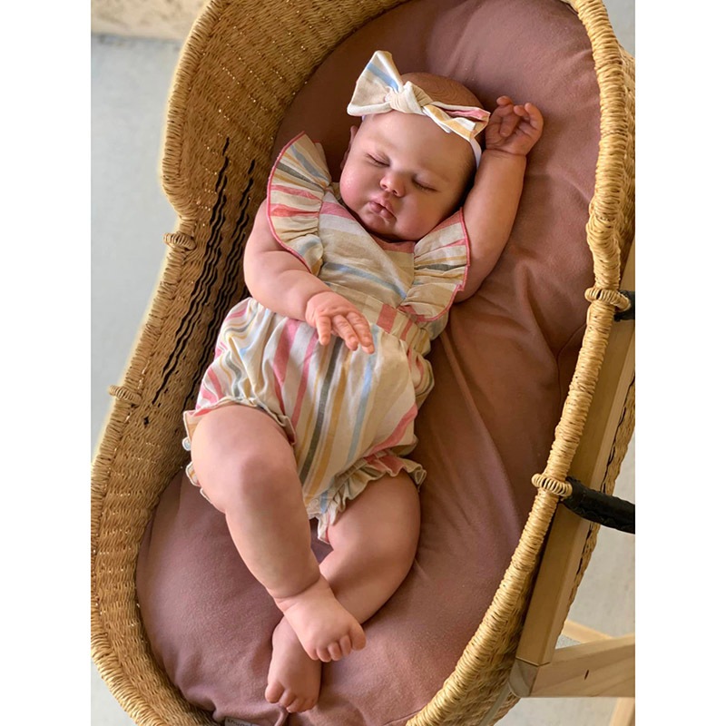 60cm Pickle Sleeping with Soft Cloth Body Lifelike Reborn Toddler Cuddly Baby Doll Baby