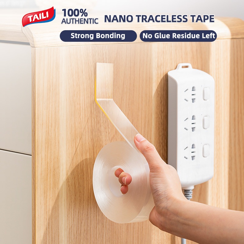 TAILI 1M/3M/5M เทปนาโนแบบไม่ทําเครื่องหมายมัลติฟังก์ชั่นสติกเกอร์สากลโปร่งใสสองด้าน Magic Strong