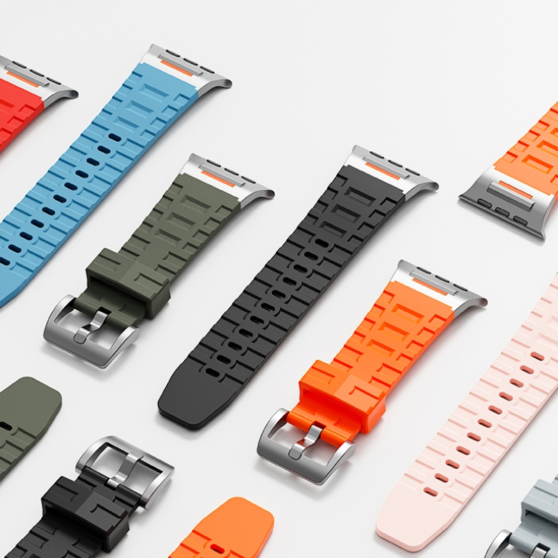 Tuobu Precision Steel สายซิลิโคนสําหรับ Apple Watch Ultra 46/44/40/49/45/41/42/38/45mm iwatch Series Ultra/10/9/8/7/6/5/4/3/2/1