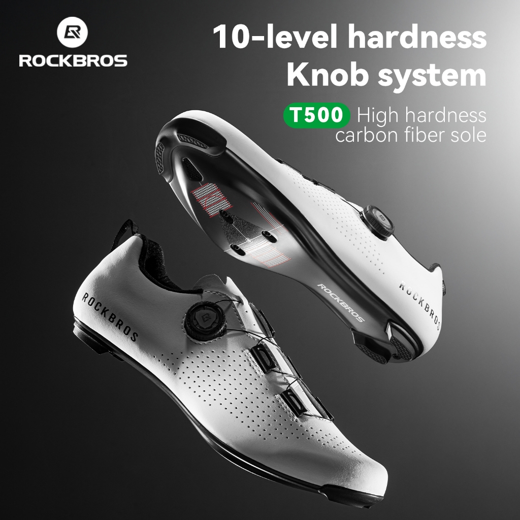 【TH Delivery】ROCKBROS รองเท้าคลีทจักรยาน พื้นปุ่มคาร์บอนไฟเบอร์ แข่งขัน ใส่สบาย เหมาะสำหรับผู้ชายและผู้หญิง