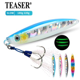 TEASER【J7】180g 220g ช้าโลหะ Jigs ตะกั่ว Lure Falling Sinking…