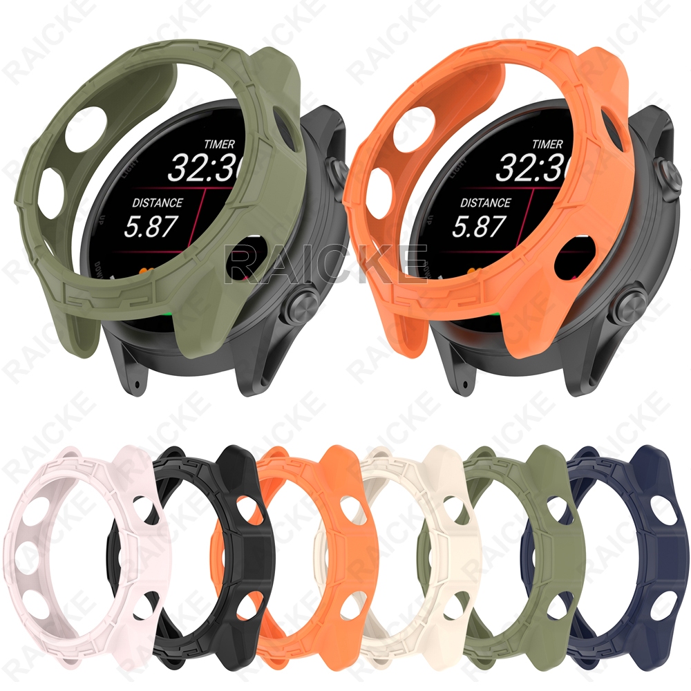 กรณีซิลิโคนเกราะป้องกันเชลล์ป้องกันหน้าจอครึ่งฝาสำหรับ Garmin Forerunner 970 – โปรปัง