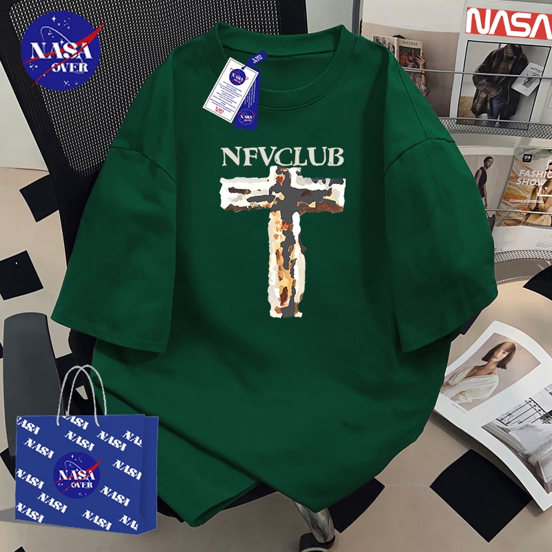 【พร้อมส่ง】🔥NASA คอกลม แขนสั้น ทรงโอเวอร์ไซส์ ใส่ได้ทั้งชายหญิง🧢ลายแฟชั่นทันสมัย ผ้าฝ้ายแท้100% เสื้อ