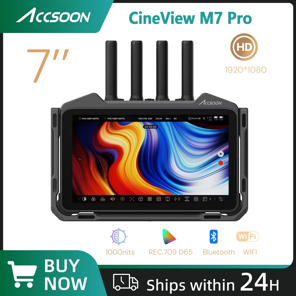 Accsoon CineView M7 Pro 1080p 4K 7 จอภาพหน้าจอสัมผัส LCD 3D lut REC709 1000Nits HDMI SDI USB-C field