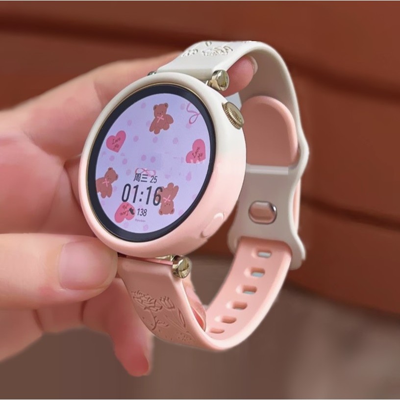 3D Carved Flower Strap Case For Huawei watch gt 6 pro สาย Silicone Huawei Watch GT 5 สาย Huawei Watc