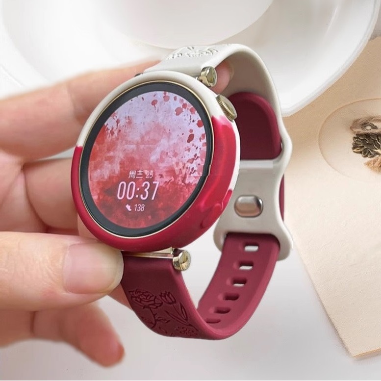 Carved Flower Strap Case For Huawei watch gt 6 pro สาย Silicone Huawei Watch GT 5 สาย Huawei Watch G
