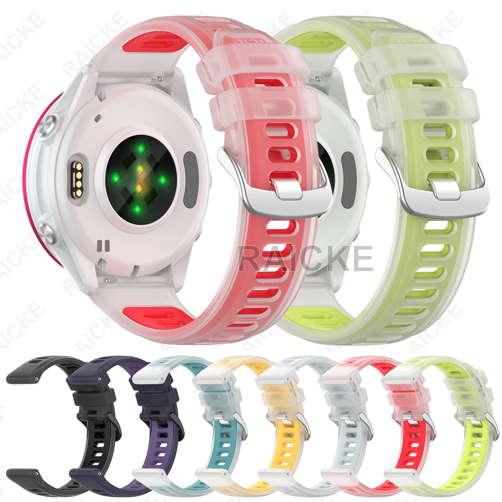 สายรัดกีฬาปล่อยอย่างรวดเร็ว 22mm สายรัดเจลลี่โปร่งใสสำหรับ Garmin Forerunner 265 Music / Forerunner 255 / 570 47mm/ Vivoactive 4 / Venu 3 / Venu 2
