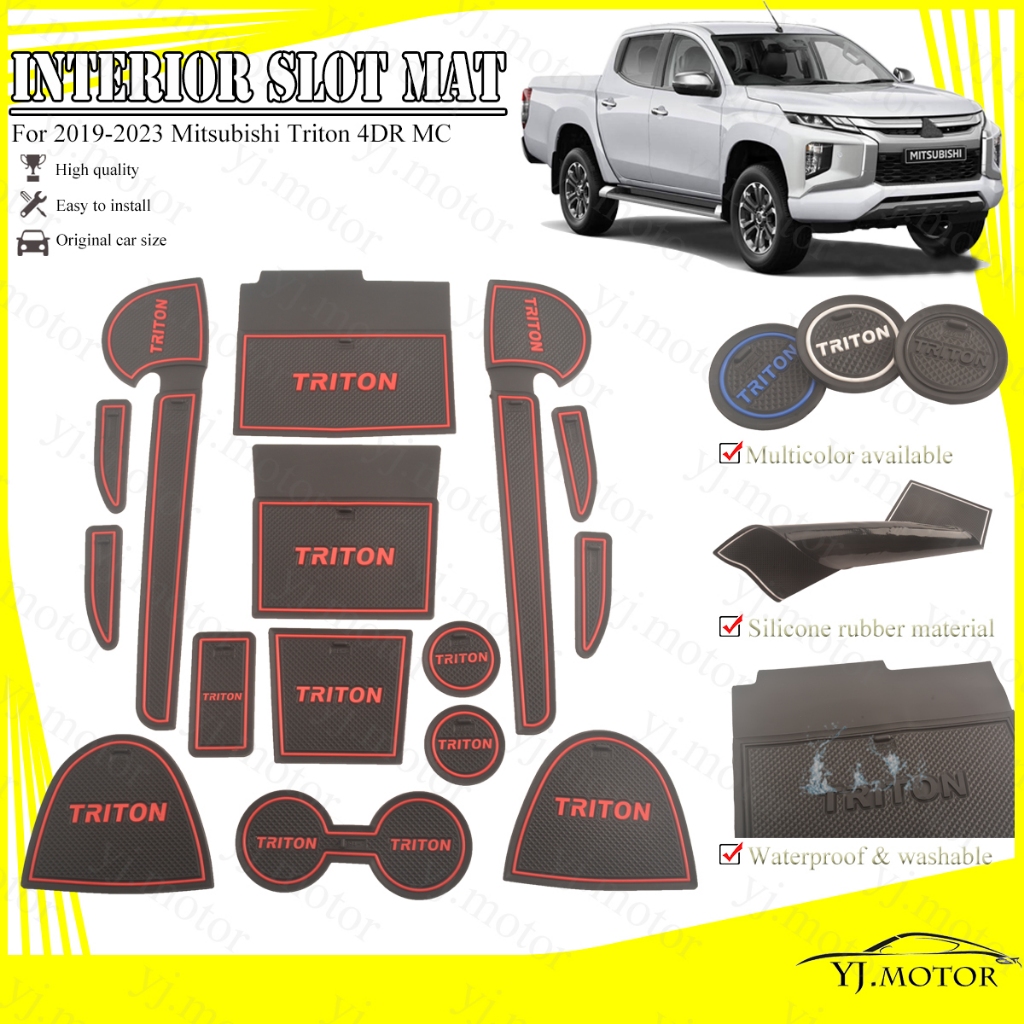 สําหรับ 2019 - 2023 Mitsubishi TRITON 4DR MC ภายใน Slot Mat Triton MK2 Facelift Storage Tank Mat Das