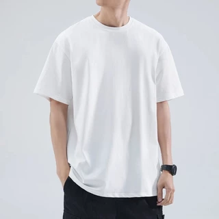(จัดส่งตลอด 24 ชั่วโมง) เสื้อยืดผู้ชายทรงโอเวอร์ไซส์ แบบเปล่า ไม่ยับ ไม่ย้วย ดีไซน์คลาสสิก ระบายอากาศดี ผ้าฝ้าย YG0